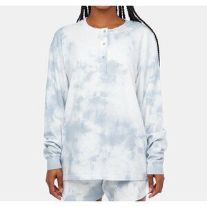 Lacausa Lolo Henley Medium Weight Organic Cotton Jersey Unisex Fit Blue L